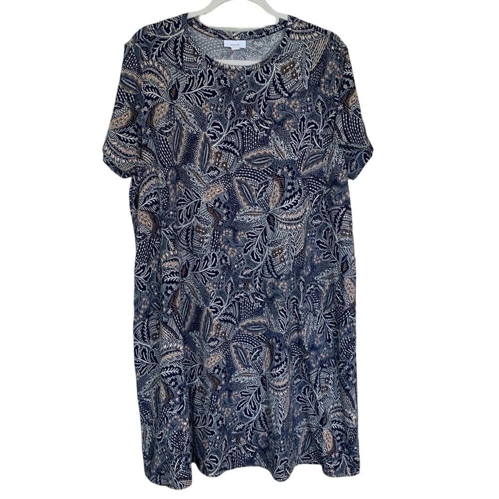 J. Jill Blue and Cream Patterned Mini Dress